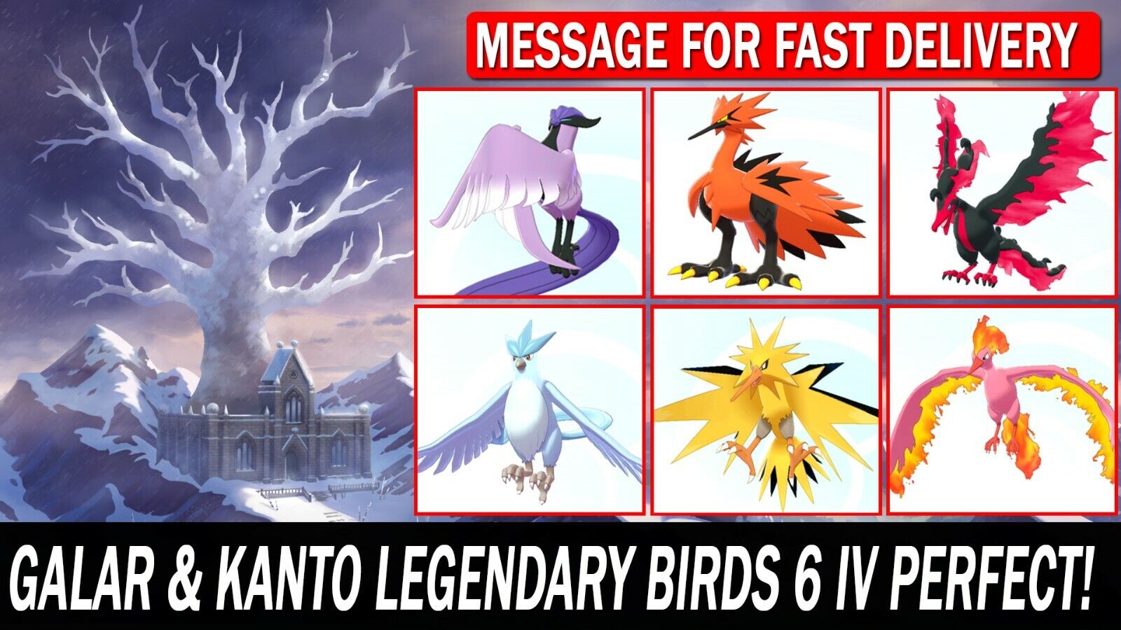 Moltres Kanto Region Legendary Birds for Pokemon Go - SHINY.