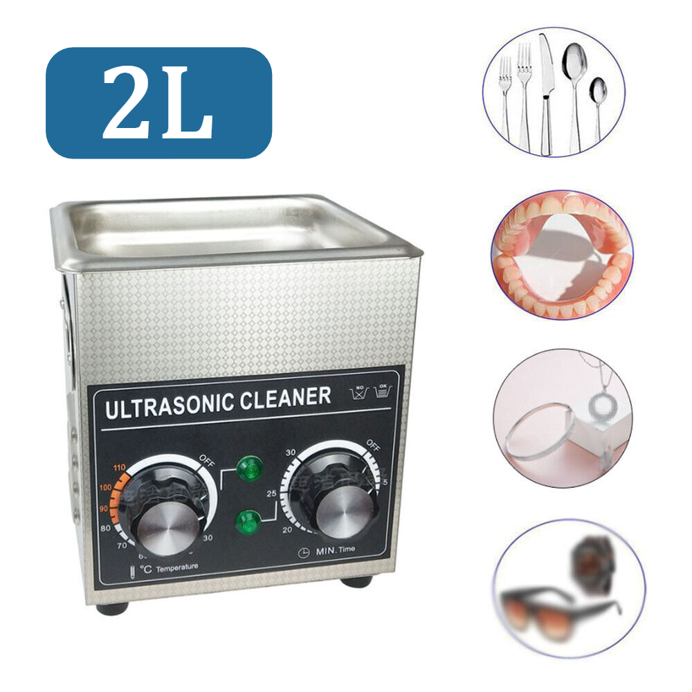 2L Ultrasonic Jewelry Watch Glasses Cleaner with Heating Function