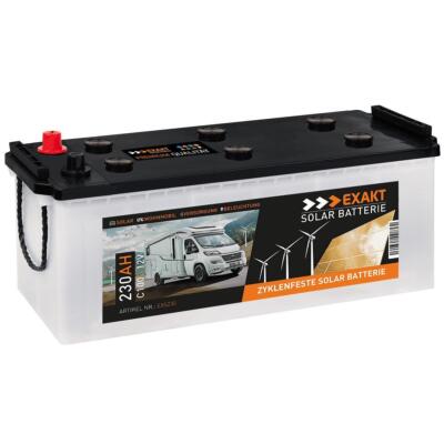 EXAKT Solarbatterie 230Ah 12V Wohnmobil Versorgung Boot Camping Batterie 