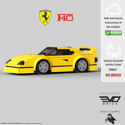 Digitale Bauanleitung: Ferrari F40 gelb (MOC-00034)