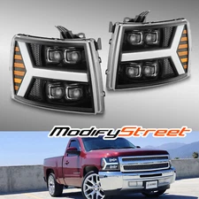 For 07-13 Chevrolet Silverado NOVA-Series LED Projector Headlights Jet Black