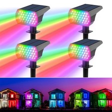 4PCS RGB Solar Spotlight Outdoor 37 LED Landscape Wall Lights Garden Waterproof