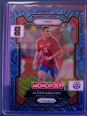 Panini Prizm Monopoly Fifa World Cup Alexis Sanchez 4 Corners Blue Wave