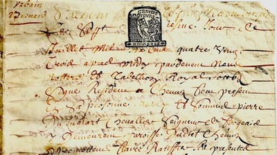 1683 Pergament Handschrift Acte Notarié Chenu Forgeais: Du Juglart, Der Fluss