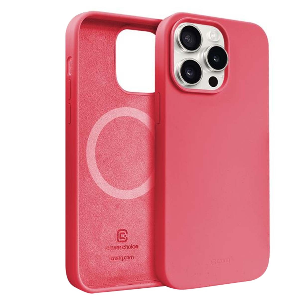 Coque iPhone 15 Pro antichoc magnétique rose Crong Color Cover