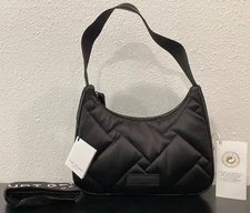 Kurt Geiger Small Black Recycled Nylon Quilted Shoulder Lightweight 10"x7"x3"