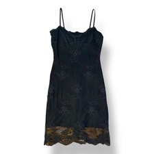 X:S Vintage Y2K Black Lace Mini Slip Dress Size Medium Indie Sleaze Boho