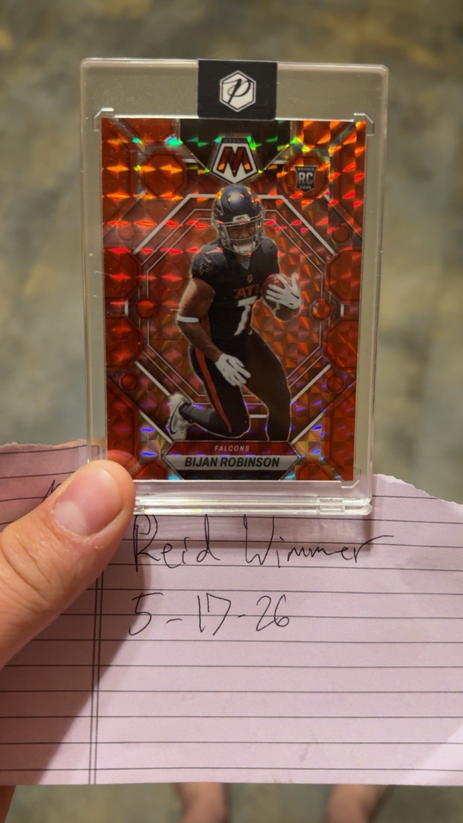2023 Panini Mosaic Rookies Red Mosaic Prizm Rookie Bijan Robinson Falcons #284