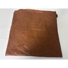 Homfiner Cognac Brown Vegan Leather Decorative Square Pillow Cover 18x18