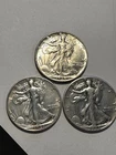 UNC BEAUTIFUL 1946 -E/F 1946 S -V/F 1946 D WALKING LIBERTY HALF DOLLARS   N388