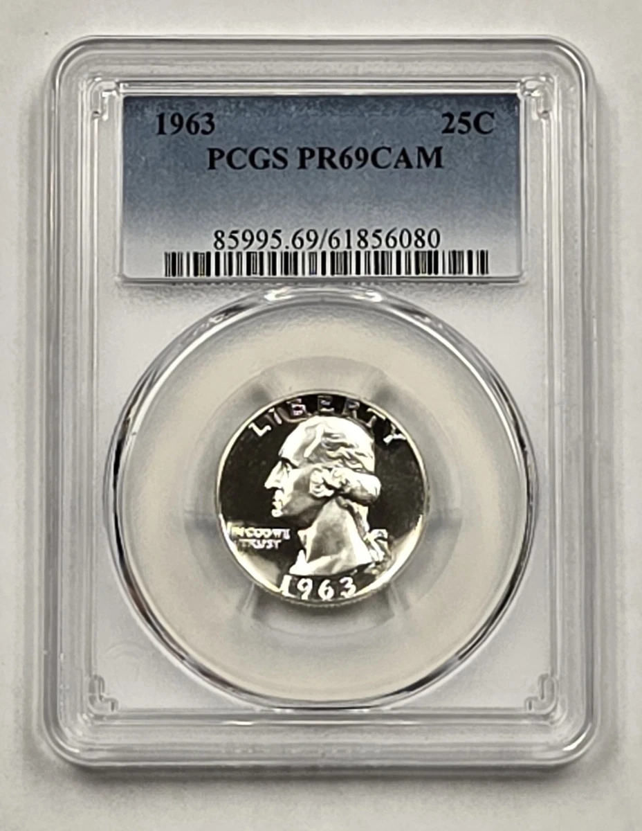 ワシントン 1963 アメリカ プルーフ sale for (1932-1998) Quarters Washington 1963 Graded 69 PR Proof PCGS 銀貨 Cents 25 コレクション