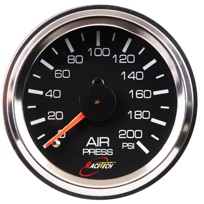 #ad RACETECH Black 200 PSI Single Needle Mechanical Air Pressure Suspension Gauge $34.99