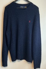 POLO RALPH LAUREN MEN  s SPECKLED WOOL-BLEND CREW NECK SWEATER, SIZE XL NWOT 