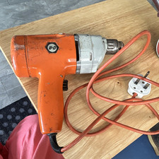 B&D 240V Corded Electric Drill Keyed Chuck Orange/Grey - Used