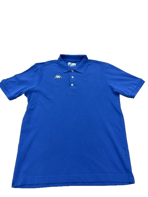 Kappa Mens Blue Cotton Polo Shirt Medium Short Sleeve Casual