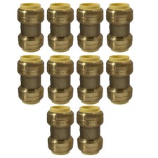 10 Pack  3/4" Push Fit Coupling Fittings Push to Fit - Lead Free UPC Approved