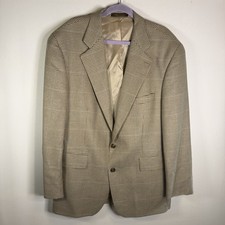 Vtg Polo University Club Wool Sport Coat Men 44 Brown Houndstooth USA