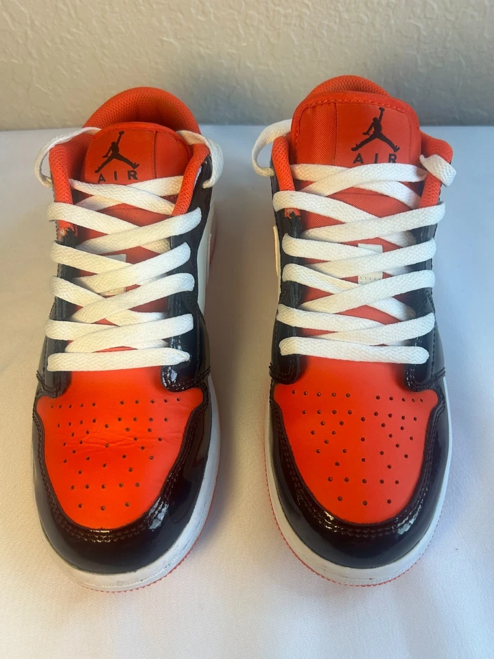 Nike Air Jordan 1 Low SE GS Talla 5.5Y/Mujer 7 Naranja Negro - DV1335-800 Foto 3 de 4