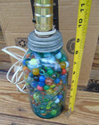 Half gallon vintage jar lamp full of vintage marbles, free economy U.S. shipping — photo 1
