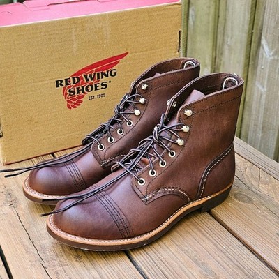 Red Wing 8111 Iron Ranger Work Boots Amber Brown Size 7 D Made In