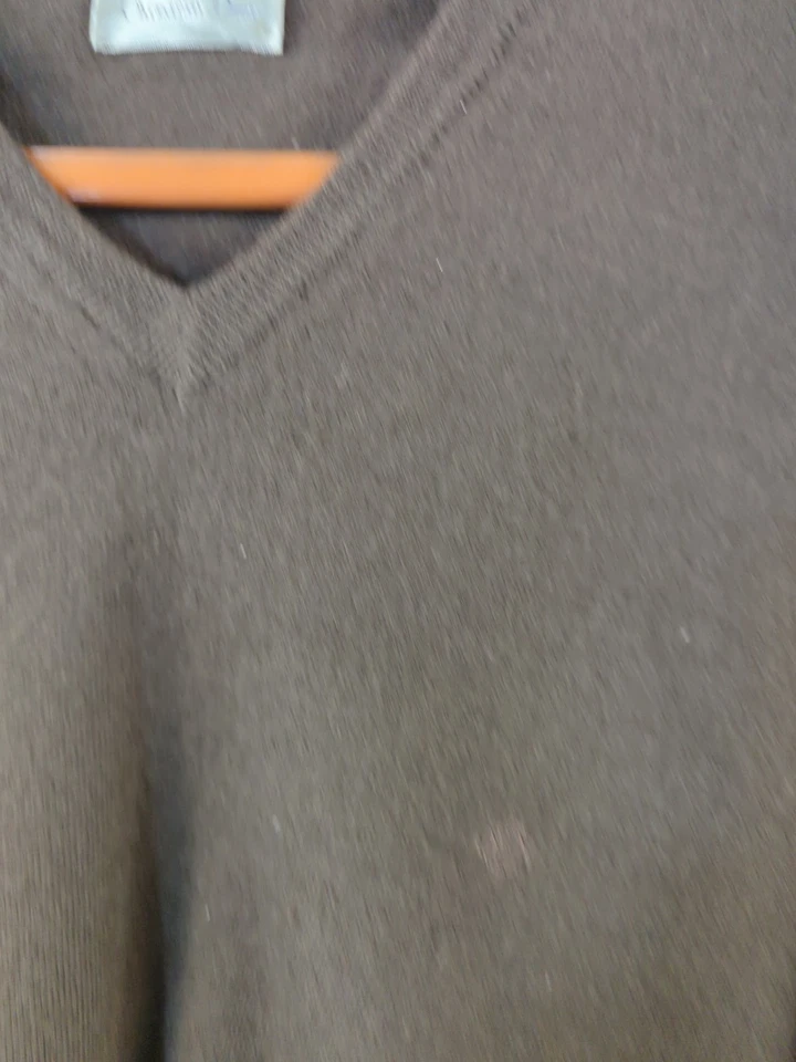 Suéter vintage Christian Dior para mujer MARRÓN cuello en V logotipo de abuelo talla 4 LEER Foto 3 de 4