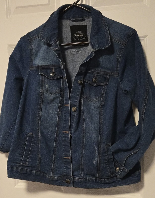 Womens LOUISE PARIS 1X plus Size Denim Style Long Sleeve Button Jacket