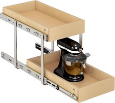 2-Tier Pull Out Cabinet Organizer w/ Soft Close Slides Pull Out Drawers 11Wx22D