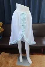  E25 VtgStyle 2XL/ElasticW.24-42" White Nylon Half Slip With Lace Trim Length27"