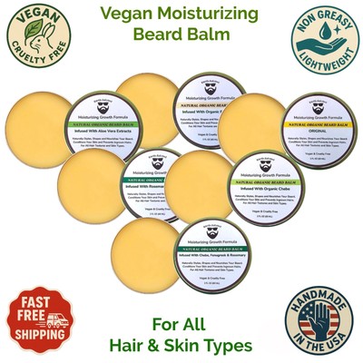 Beard Balm for Men - Beard Growth Mango Butter with Castor & Grapeseed Oil