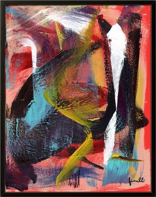 FINELLI ORIGINAL Acrylic Painting High Art Modern Bold Color 11x14 COA G10W