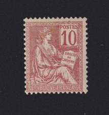 Timbre france mouchon 10c rose n° 112 neuf ** gomme sans charniere