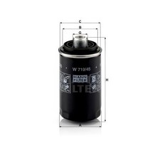 MANN W719/45 Oil Filter Fits Audi A5 1.8 TFSI 2.0 TFSI 2.0 TFSI quattro