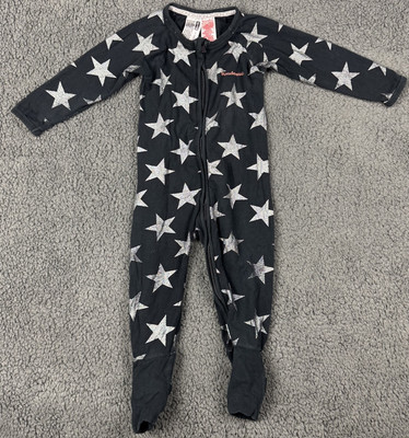Bonds Wondercool Wondersuit Zip Pajama Black Silver Star