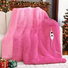 Heated Electric Blanket Throw Warm Winter Birthday Gifts Women 10 Heat Settings