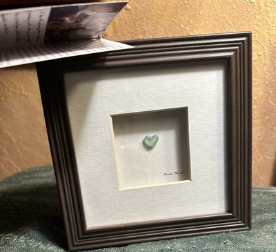 Sharon Nowlan Sea Glass Stone Art Framed With Tags Small Heart Inset Mat  2019