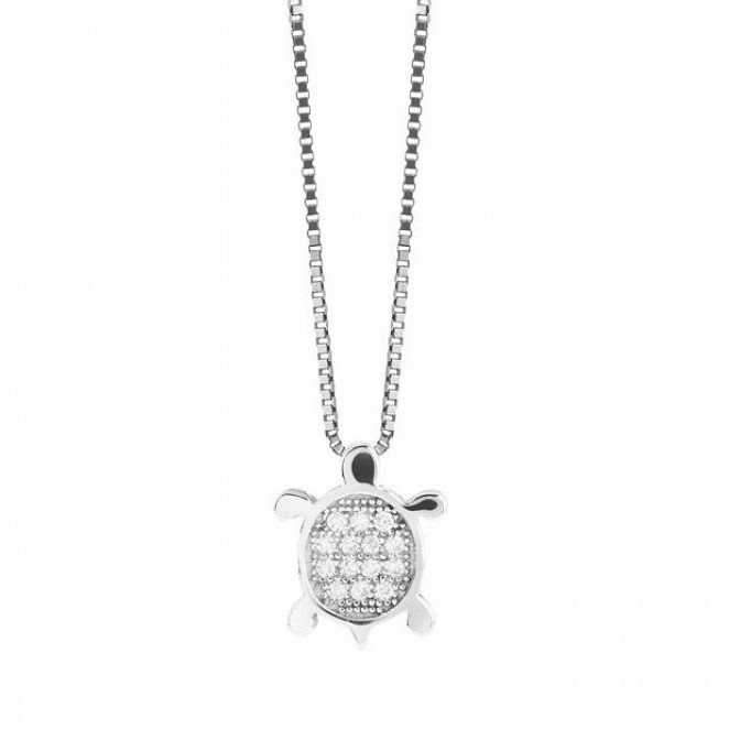 Collier femme argent avec pendentif animaux Funny Pets Bliss et pierre cubic zirconia