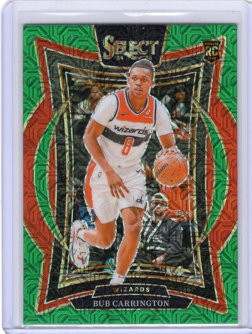 Bub Carrington #81 2024-25 Select Concourse Green Mojo Prizm (RC) Washington