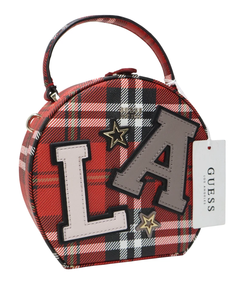 GUESS Lizzy Round Case Bag Damen One Size Red Tartan LA Crossbody Small Bag - Bild 4 von 4