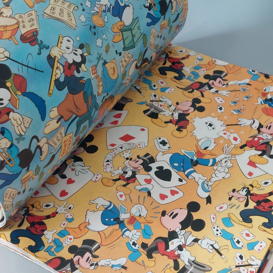 Libro Disney Giftwraps 1992 Mickey's Movie Race con 12 hojas rasgadas de colección Foto 4 de 4