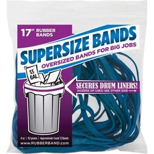 Large Heavy Duty Latex Rubber Bands, 17 Blue - 12 Count Resealable Bag
