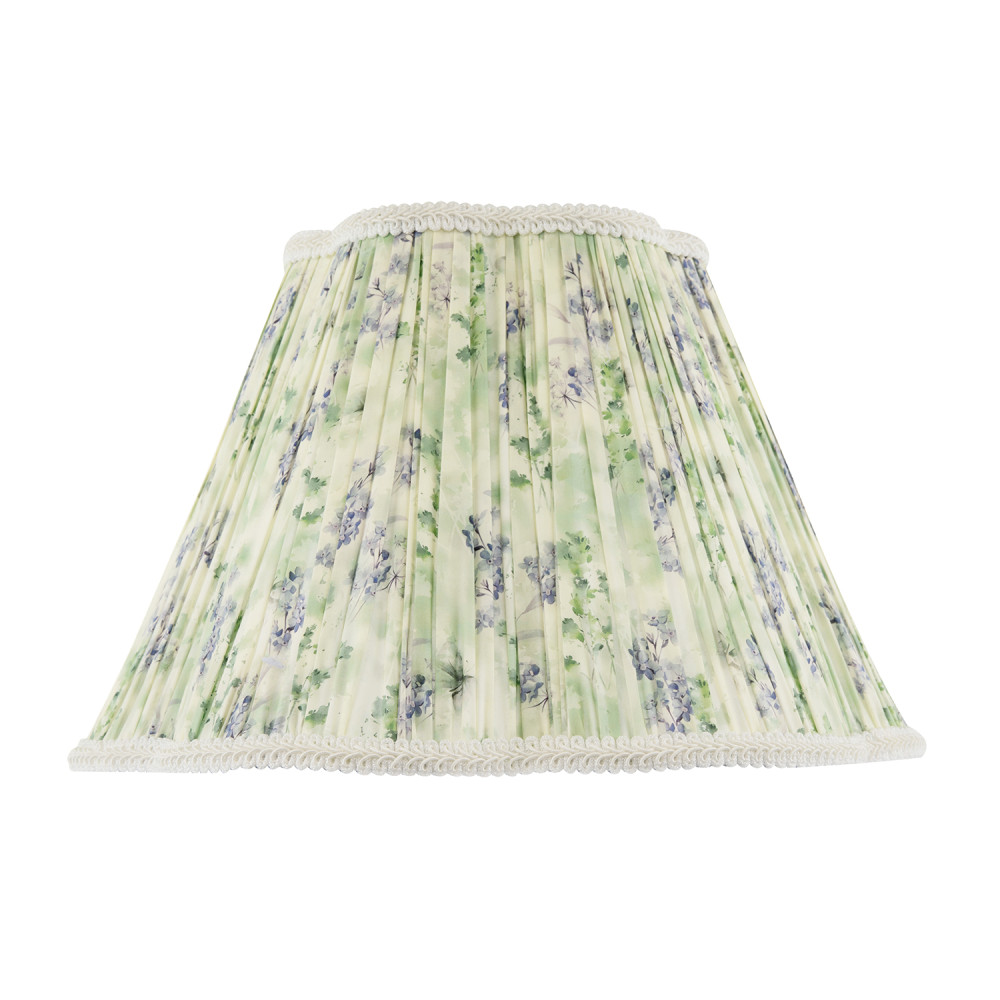 Green and Blue Floral Victorian Scallop Shade with Embroidered Trims by Happy...