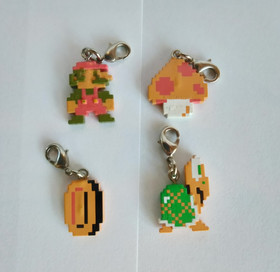 Nintendo Super Mario Bros Pin Mascot Famicom Case Set By Banpresto 2004