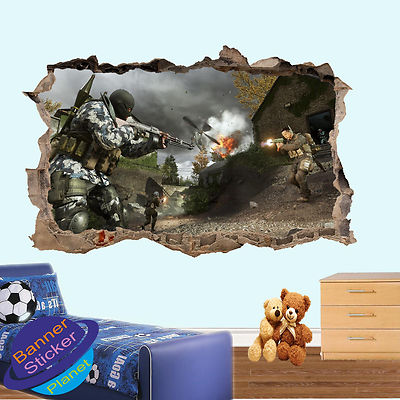 COD WARFARE GAME ACTION WANDAUFKLEBER 3D KUNST POSTER ZIMMER DEKOR AUFKLEBER WANDBILD XA4