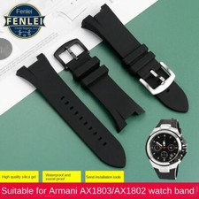 31 14mm Silicone Watch Band Strap For Armani AX1803 AX1802 AX1050 Bracelet