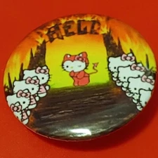 1 Inch Hello Kitty Hell Round Pinback Button