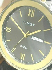 Timex Men's Watch TW2T50500 Quartz Gray Dial Two Tone Stainless Steel 41mm