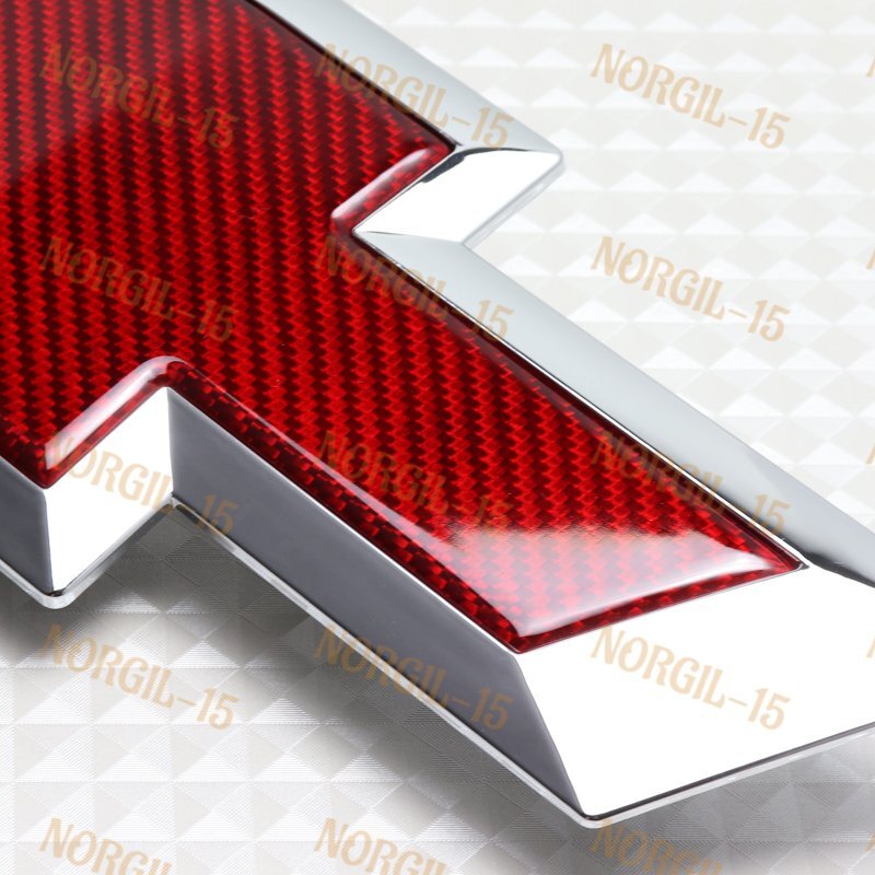 Custom Red & Black Bowtie Emblem - Front Grille Badge For 2022-2025 Chevy Silverado 1500 7 thumbnail image