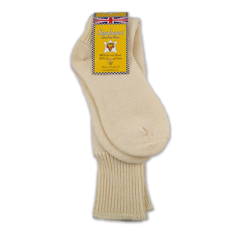 Sea Boot Socks - Extra Long 80% Wool - English Motorcycle Fisherman Hose (Cream)
Opens in a new wind