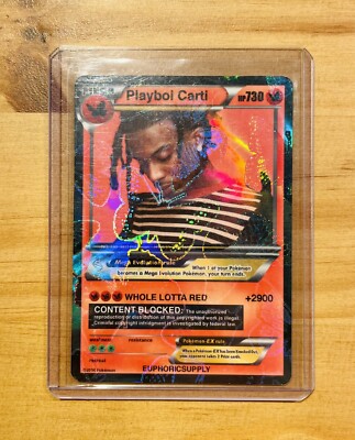 carti holographic trading cards Custom Cards, Custom Card, Personalized Trading for Cars, Car Portrait Memorial Cards Gift, Gift for Him Custom Rare Cards in Acrylic Display Case (Black) : Toys & Games Playboi Carti Trading Card |