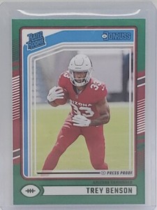 2024 Panini Donruss Green Press Proof Rated Rookie Trey Benson #326 Cardinals